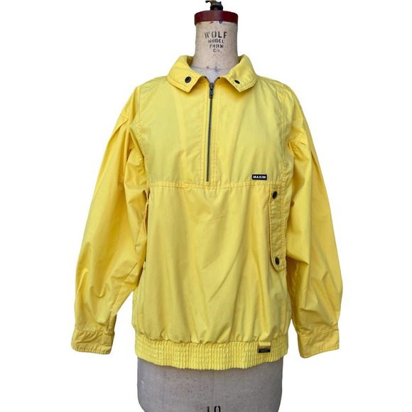 Vintage Maxim Women's Pullover Windbreaker Jacket Vented Yellow 10 - Picture 11 of 12